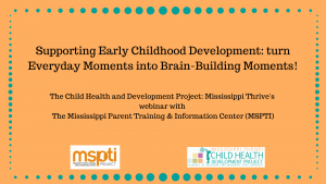 Presentation slide image with title "Supporting Early Childhood Development"