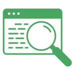 Image of a magnifying glass over a webpage.